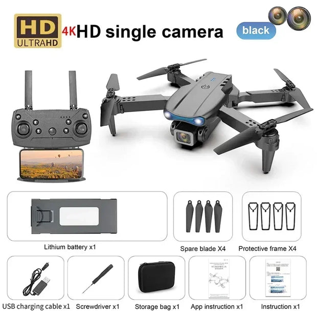 New E99 8K HD Camera Remote Control Drones Foldable Quadcopter Optical Flow Positioning Aerial Photography Remote Control Dron