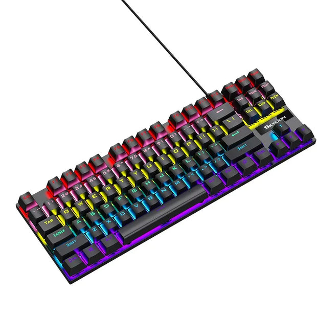 SKYLION K87 Wired Mechanical Keyboard 20 Kinds of Colorful Lighting Gaming and Office For Microsoft Windows and Apple IOS System