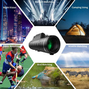 40X60 HD Professional Telescope Monocular Night Powerful Binoculars Waterproof Mini Pocket Zoom with Smartphone Hunting Camping