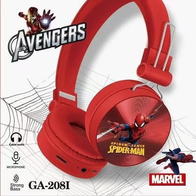 Disney Bluetooth Wireless Gaming Earphones Stitch Headphones Stereo Headsets with Mic for Spider Man Kids Anime Cartoon GA-208