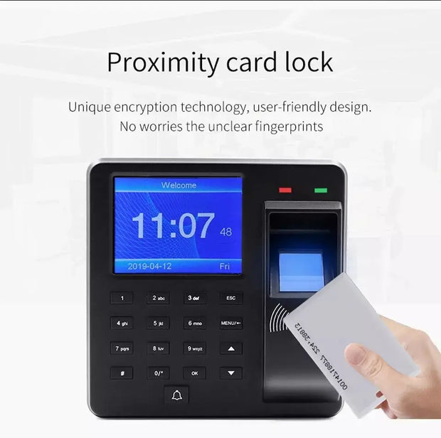 M10 Access Control& Attendance All-in-one Machine Human Fingerprint/Password/ID Card Swipe Alarm Function U Disk Upload Download