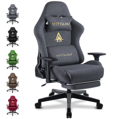 Brand Gaming Chair Luxurious Breathable Faux Suede Office Chair Gaming Chair With Footrest Chair Headrest Ergonomic Game Chair