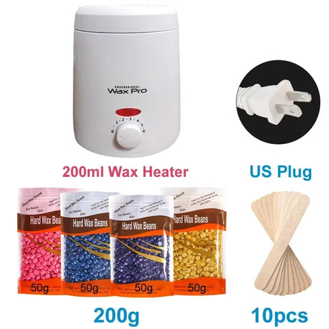 Wax Heater Machine with Hair Removal Wax Beans for Wax Heater Waxing Set for Whole Body Hair Removal Wax Warmer Melting Pot