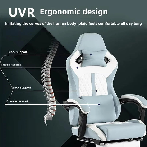 UVR Gaming Computer Chair Ergonomic Design Armchair Home Office Chair Comfortable Sponge Cushion Athletic Chair Furniture