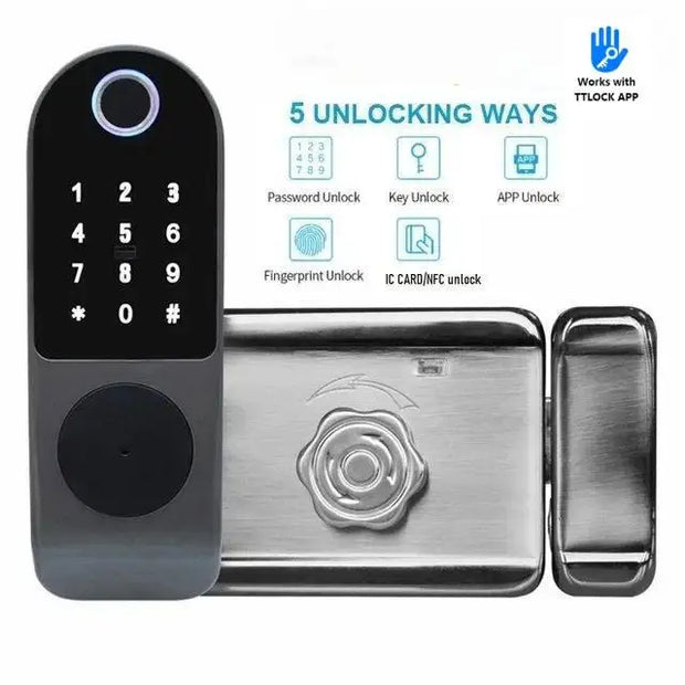 Smart Electronic Fingerprint Lock Waterproof WIFI Tuya APP TT Support Biofingerprint/Password/IC Card/Key/ Remote Control Unlock