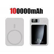 100000mAh Wireless Magnetic Power Bank Super Fast Charging Portable External Battery PowerBank Adapter For iPhone Huawei Samsung