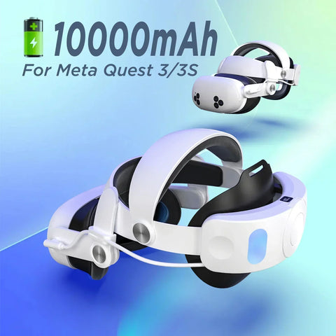 10000mAh Battery Comfort Head Strap For Meta Quest 3/Quest 3s Replacement Elite Strap 18W Charging Enhanced Playtime and Support