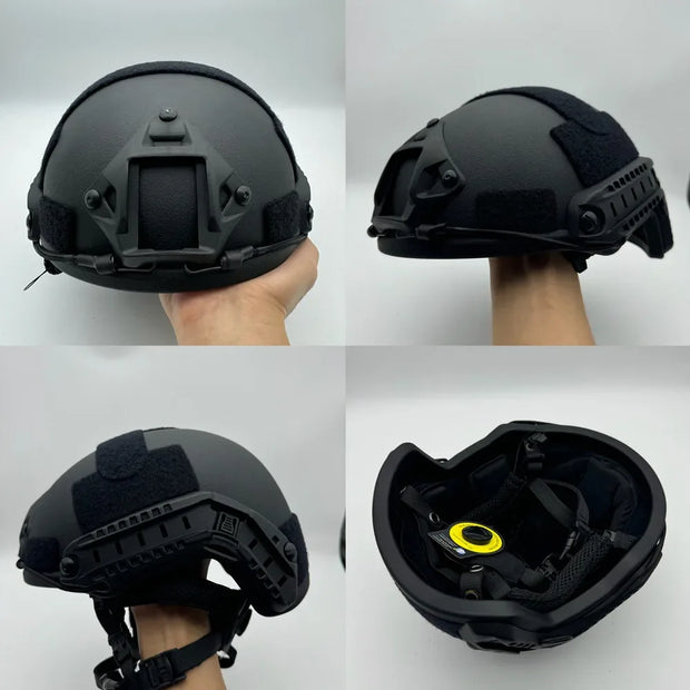 ACH Kevlar Tactical Ballistic Helmet High Cut NIJ IIIA Safety Bulletproof Helmet with Fast Wendy's Suspension Pad for Protection