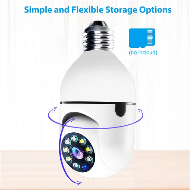 1080P HD E27 Bulb Surveillance Camera Anti-theft Outdoor Indoor Security Monitor Wireless WiFi Camera Night Vision Audio IP Came