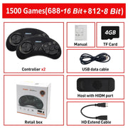 16 Bit MD Retro Video Game Console For Sega Genesis Built-in 1500+ Classic Games Wireless Controller Gamepad HD TV Game Player