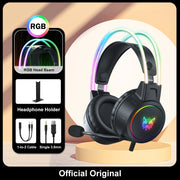 ONIKUMA RGB Gaming Headphones with HD Flexible Mic 3.5mm Gaming Headsets For PC Xbox PS4 PS5 Switch Computer Games