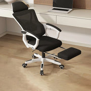 Ergonomic Office Chair with Adjustable Lumbar Support Retractable Footrest Computer Gaming Chair Mesh Office Chair with Wheels