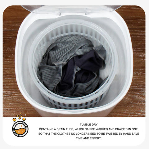 4.5L Portable Washing Machine, Mini Turbo Washer, Sock Underwear Washer White 100-240V for Travel Apartment