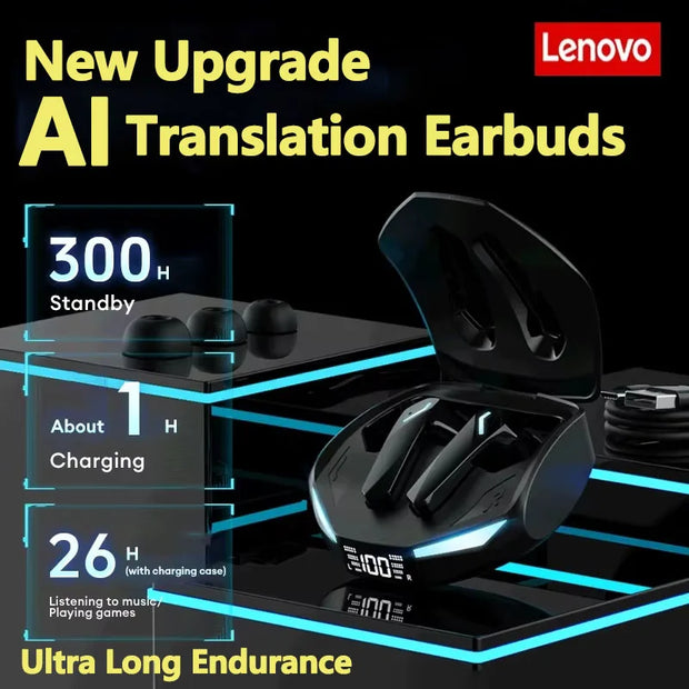 Lenovo GM2 Pro Max AI Translation Earbuds Wireless Bluetooth 5.4 HD Call Noise Reduction Earphones Real-time Translation Headset