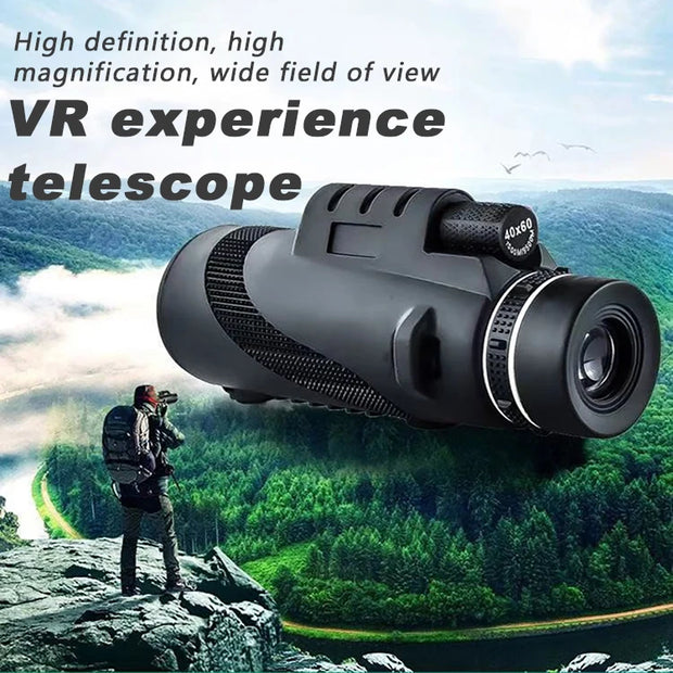 80X100 Powerful Monocular High Definition Zoom Night Vision Telescope Binoculars with SmartPhone Holder for Hunting Camping Tool