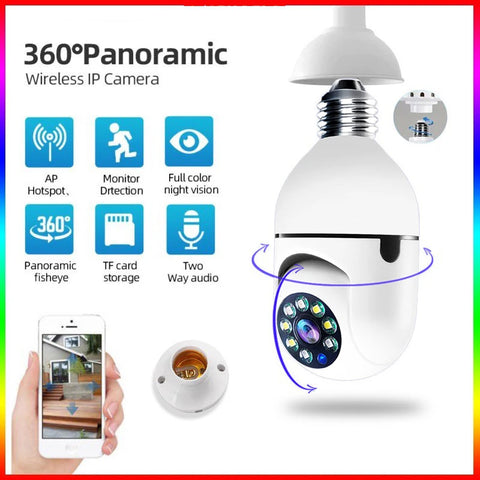 1080P HD E27 Bulb Surveillance Camera Anti-theft Outdoor Indoor Security Monitor Wireless WiFi Camera Night Vision Audio IP Came