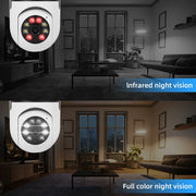 E27 Bulb Wifi Surveillance Camera Wireless Night Vision HD Automatic Human Tracking  Security Baby Monitor Zoom Full Color Video