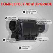 NVG30 Helmet Night Vision Monocular Scope Wide View 40° 940nm 1080P HD Infrared Digital Binoculars IP67 Hunting Telescope