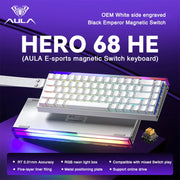 AULA HERO 68HE Magnetic Switch Keyboard Rapid Trigger 8K Return Esports Gamer Keyboard RGB Wired Gaming Keyboard