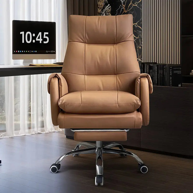 Leather, Light Luxury, Boss Chair, Home, Computer, Comfort, Office, Reclining, Sedentary, Study, Back Chair