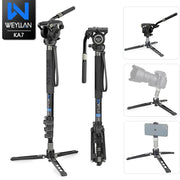 Monopod for Camera Tripod Professional Dslr Camera Monopod 360 Panorama Fluid Head Mobile Phone Flexible Mini Tripod Stand KA7