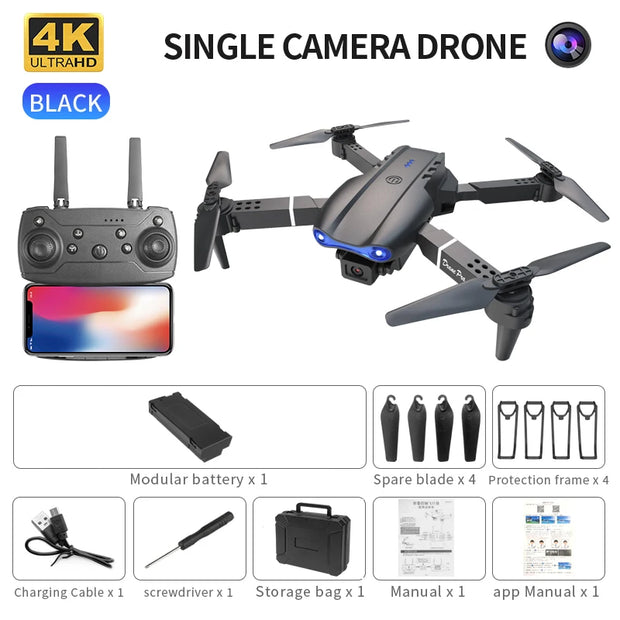 QJ E99 K3 Pro HD 4k Drone Dual Camera High Hold Mode Foldable Mini WIFI Aerial Photography RC Quadcopter Toys Helicopter Dron