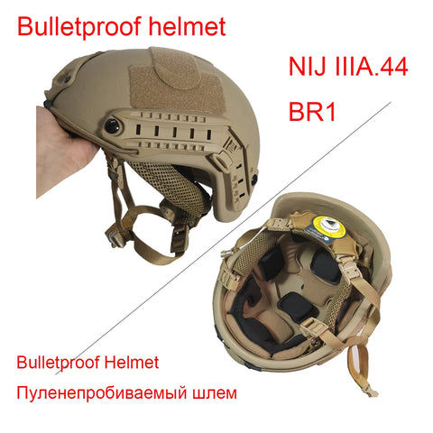 LPRED Real Bulletproof Helmet Ballistic High Cut Tactical NIJ 3A Helmet Aramid UHMW PE Safety Helmet IIIA Br1 MICH FAST Helmet