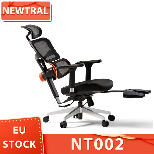 NEWTRAL NT002 Ergonomic Chair Adaptive Lower Back Support with Footrest 4 Recline Angle Adjustable Backrest Armrest Headrest