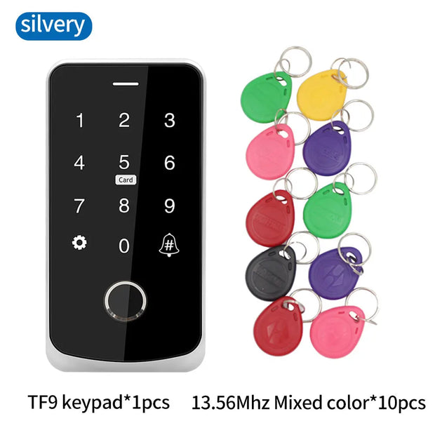 NFC Bluetooth Tuya App RFID IC M1 Access Control Keypad IP65 Waterproof Biometric Fingerprint Touch Screen Access Controller