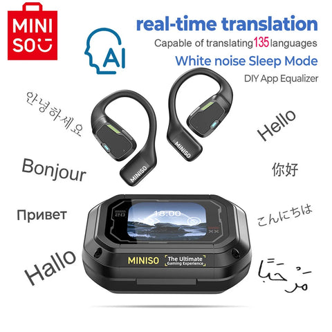 [AI Translator] MINISO M98 Wireless Headphones OWS Sports Bluetooth Earphones Gaming Headset ASMR APP Translation Earbuds IPX5