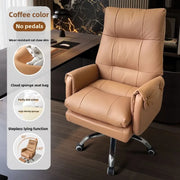 Leather, Light Luxury, Boss Chair, Home, Computer, Comfort, Office, Reclining, Sedentary, Study, Back Chair