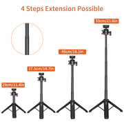 VRIG TP-08 TP-06 Tripod Stand Selfie Stick Aluminum Alloy with 1/4 Inch Screw Cold Shoe Mount 360° Rotatable 1.5kg Load Capacity