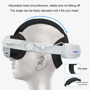 RGB Adjustable VR Head Band with 8000mAh Rechargeable Battery LED Backlight for Meta Quest 3 Headset Replacement Comfort Strap