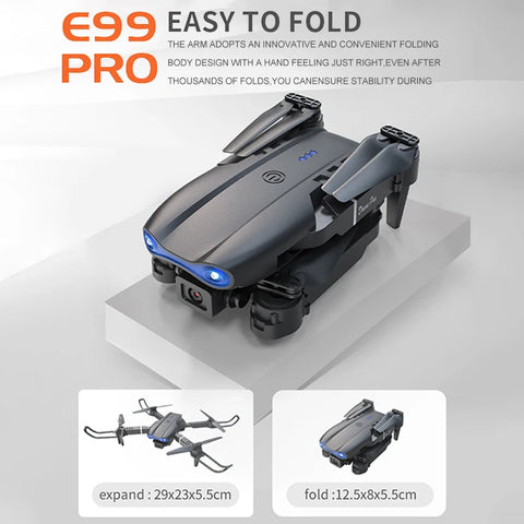 New MINI E99Pro RC Drone 4K Professinal With Wide Angle Dual HD Camera Foldable RC Helicopter 5G WIFI FPV Height Hold Apron Sell