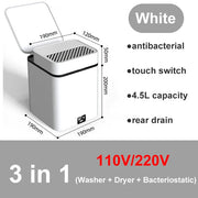 4.5L Portable Washing Machine Underwear Socks Baby Clothes Mini Washing Machine Travel Camping Dorm Home Appliances 110V-240V