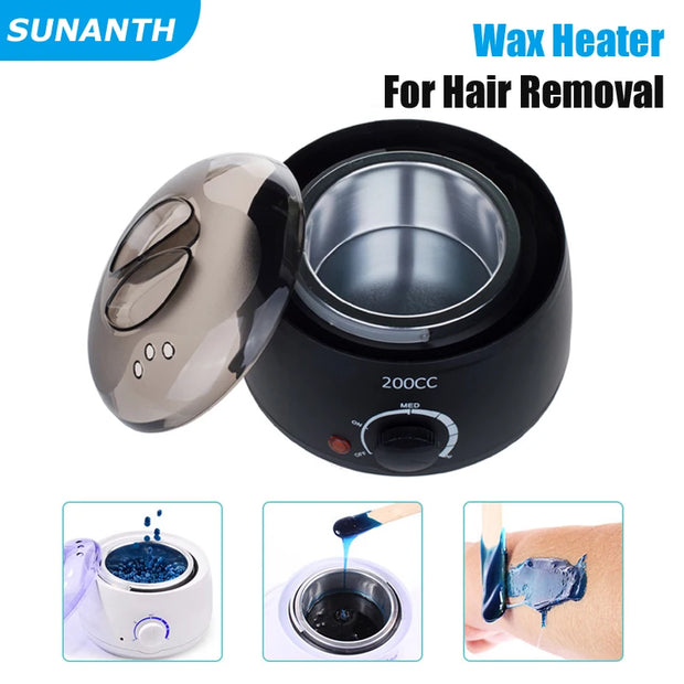 200ml Wax Warmer Machine Depilatory Hard Wax Beans Removal Wax Heater Wax Machine Epilator Wax-melt Pot Unisex Hair Removal