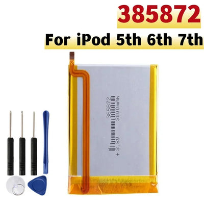 385872 Battery For iPod 5th Gen Video 30gb iPod 6th Gen Classic 80gb 120gb 7th Gen 160gb Batteries + Free Tools