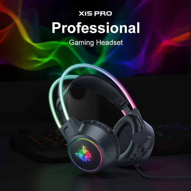 ONIKUMA RGB Gaming Headphones with HD Flexible Mic 3.5mm Gaming Headsets For PC Xbox PS4 PS5 Switch Computer Games