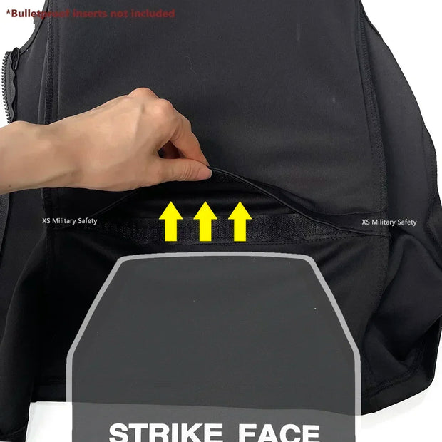 Self-Defense Lightweight Sleeveless Armor Vest with Insertable Bulletproof Plate  (Vest Alone Not Bulletproof)