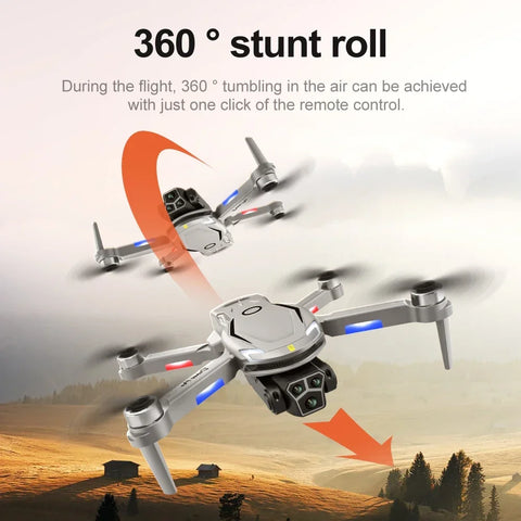 New V888 Brushless Drone 8K Professional HD Triple Camera Obstacle Avoidance No GPS Optical Flow Positioning RC Quadcopter Toys