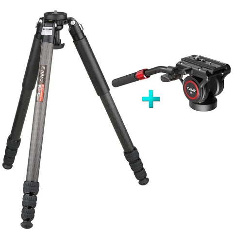 EVUMO ET7C Carbon Fiber Tripod 32.5mm Tube Professional Heavy Duty Tripod 25kg Load Bowl Tripod for Camera Shooting Birdwatching