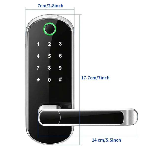 Smart Fingerprint Door Lock App Remote Control Keyless WIFI Digital Touchscreen Lock NFC IP67 Waterproof with 2 IC Cards