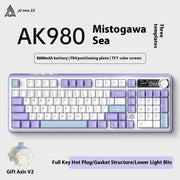 AJAZZ AK980 Gaming Mechanical Keyboard Full key hot-swappable Three modes With screen Lighting ambience Gaming office