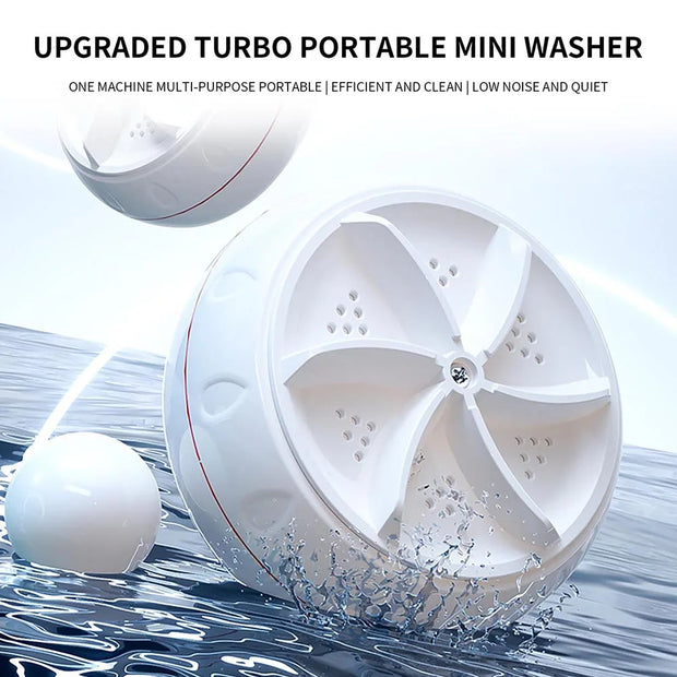 Mini Ultrasonic Washer for Baby Clothes Portable Turbo Washing Machine Hight Power Underwear Socks Business Travel USB Washer