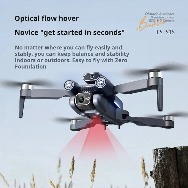 The new S1S Drone Caméra 4K HD camera Professional Brushless Motor 360° ObstacleAvoidance Optical Flow Folding Quadcopter Toy