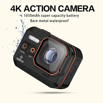 CERASTES Action Camera 4K60FPS With Remote Control Screen Waterproof Sport Camera Drive Recorder Sports Camera Helmet Action Cam