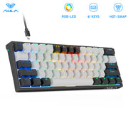 AULA F3261 Mechanical Gamer Keyboard Macro Keyboard Hotswap Gaming Keyboard for Tablet 60 Percent Layout RGB Customize Software