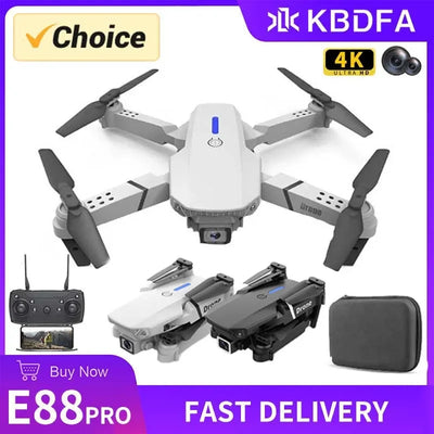 KBDFA 2023 New E88 Pro WIFI FPV Drone Wide Angle HD 4K 1080P Camera Height Hold RC Foldable Quadcopter Dron Helicopter Toys Gift