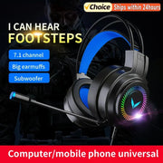 G58 G60 Gaming Headset 7.1 Stereo SVirtual Surround Bass Earphone Headphone with Mic LED Light for Computer PC Gamer Foldable