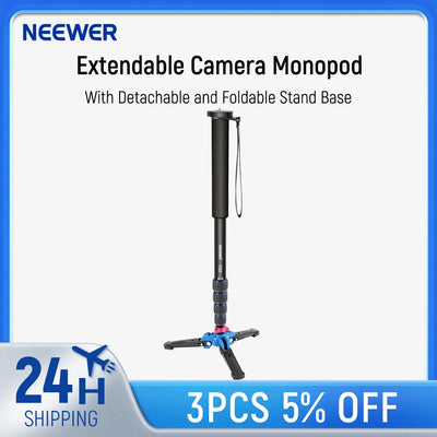 Neewer Extendable Camera Monopod with Removable Foldable Tripod Support Base Aluminum Alloy for Canon Nikon Sony DSLR Cameras